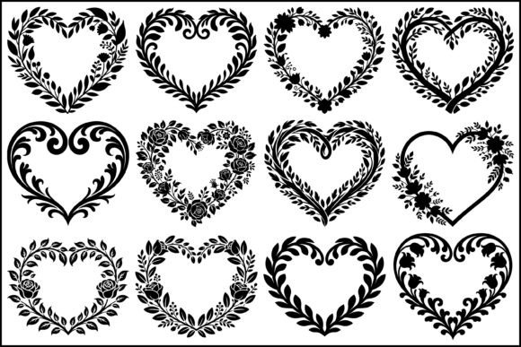Download Floral Heart Frame SVG Bundle Set - Art Collection