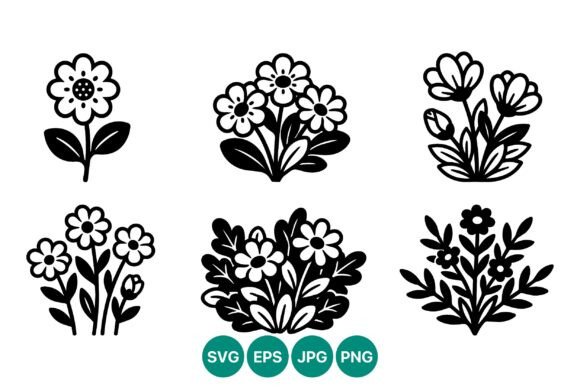 Download Black and White Floral Vector Art - Art Collection