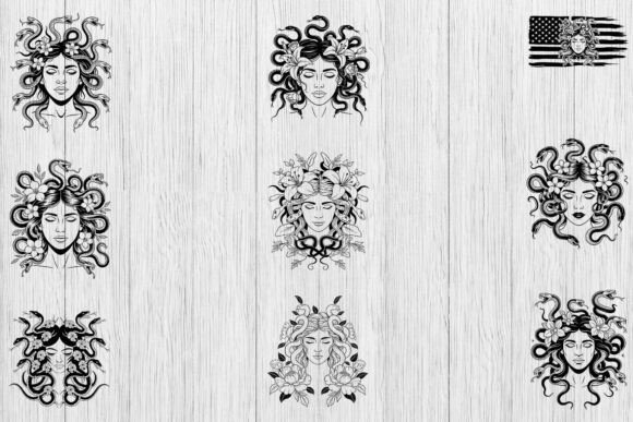 Download Medusa Floral Vector Art Bundle, Medusa - Art Collection