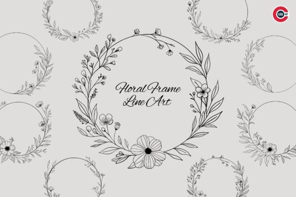 Download Floral Frame Line Art Illustration Desig - Art Collection
