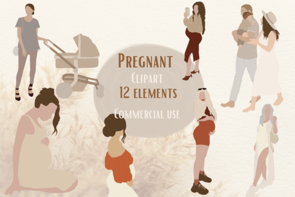 Download Pregnant Clipart Beige Earthy Tones - Art Collection